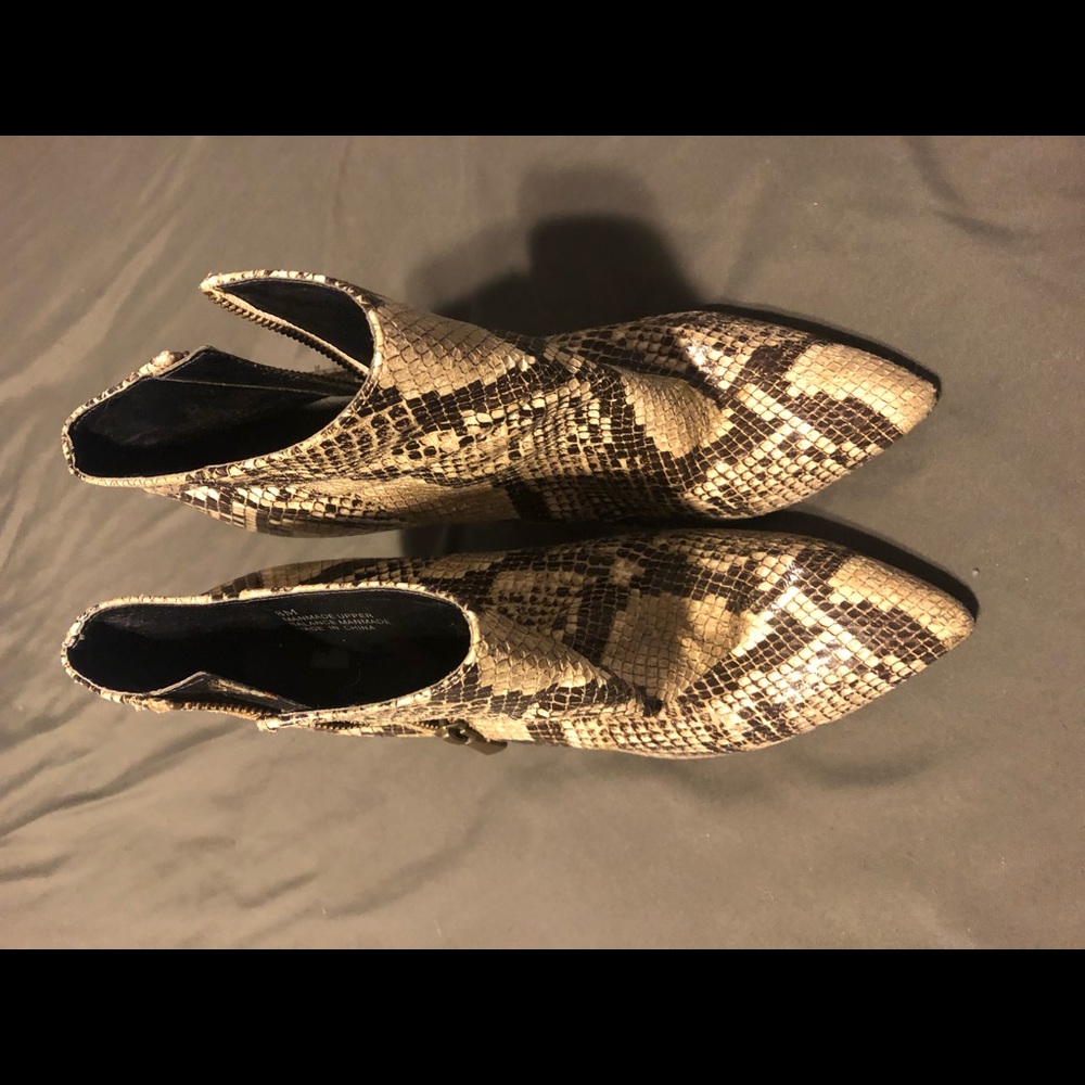 BP snakeprint booties size 8